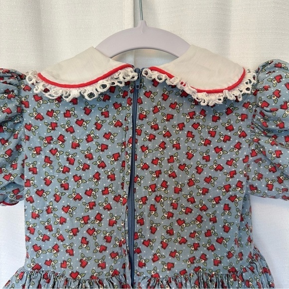 Vintage Daisy Kingdom Dress Floral Sz 2T Peter Pan Collar Eyelet Edge Petticoat - Picture 7 of 15